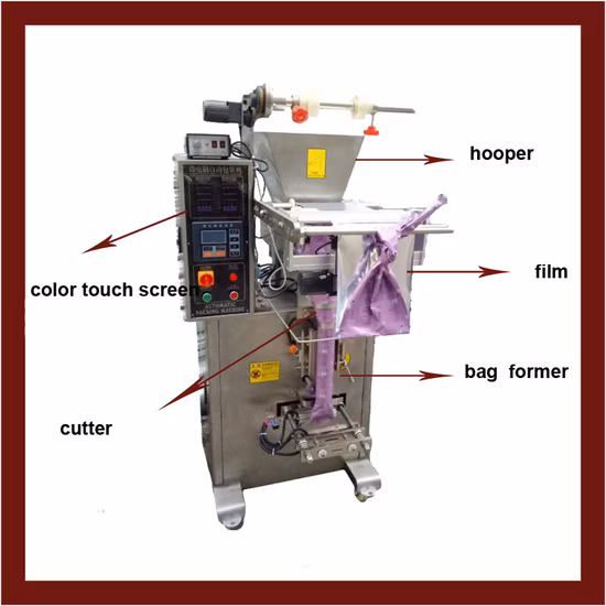 Riempitrice automatica verticale per bustine / sacchetti per caffè / succo / caffè / latte in polvere del fornitore della Cina per imballaggi in polvere