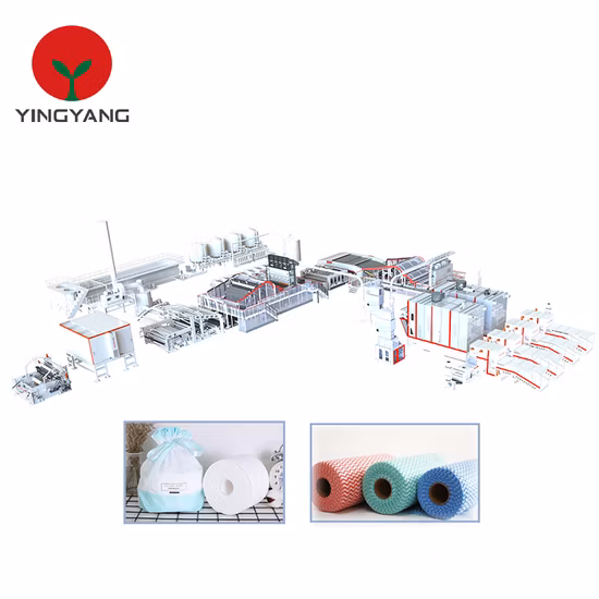 Linea di produzione di salviette umide non tessute spunlaced Yingyang/macchina per tessuti non tessuti bagnati/filtrazione per la produzione di tessuti non tessuti Spunlace